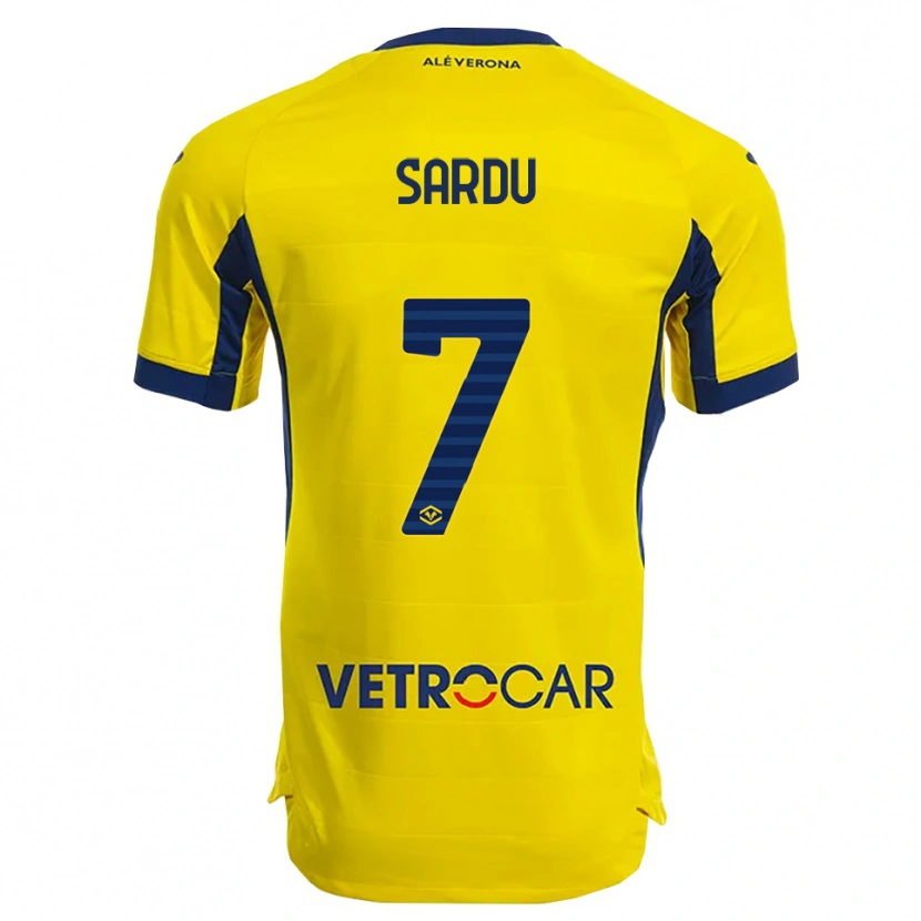 Danxen Män Rosella Sardu #7 Gul Marinblå Bortatröja Matchtröjor 2025/26 Tröjor T-Tröja