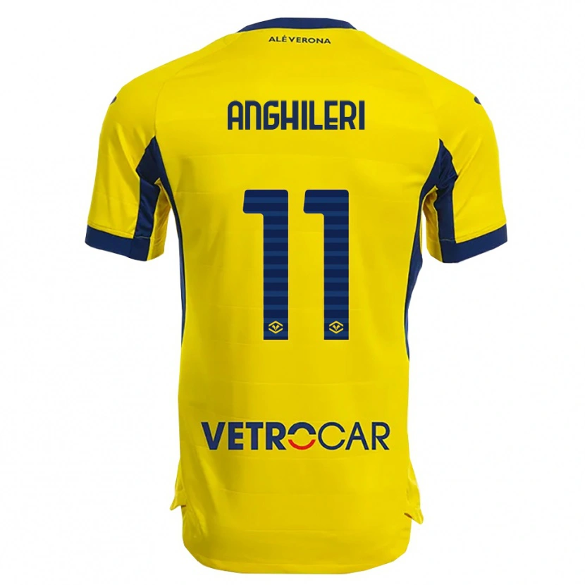 Danxen Män Federica Anghileri #11 Gul Marinblå Bortatröja Matchtröjor 2025/26 Tröjor T-Tröja