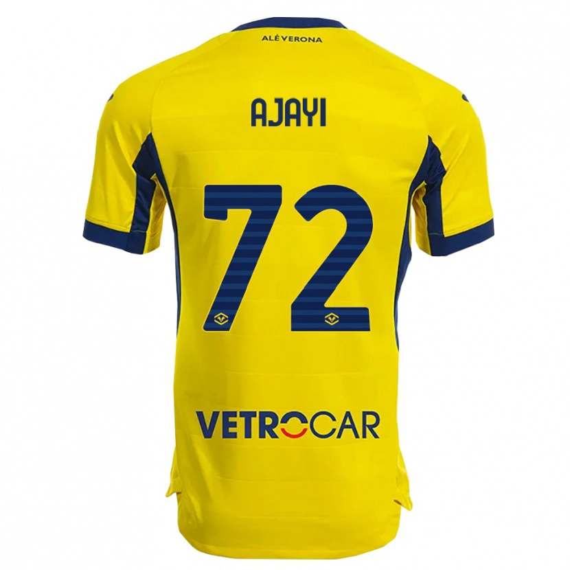 Danxen Män Junior Ajayi #72 Gul Marinblå Bortatröja Matchtröjor 2025/26 Tröjor T-Tröja