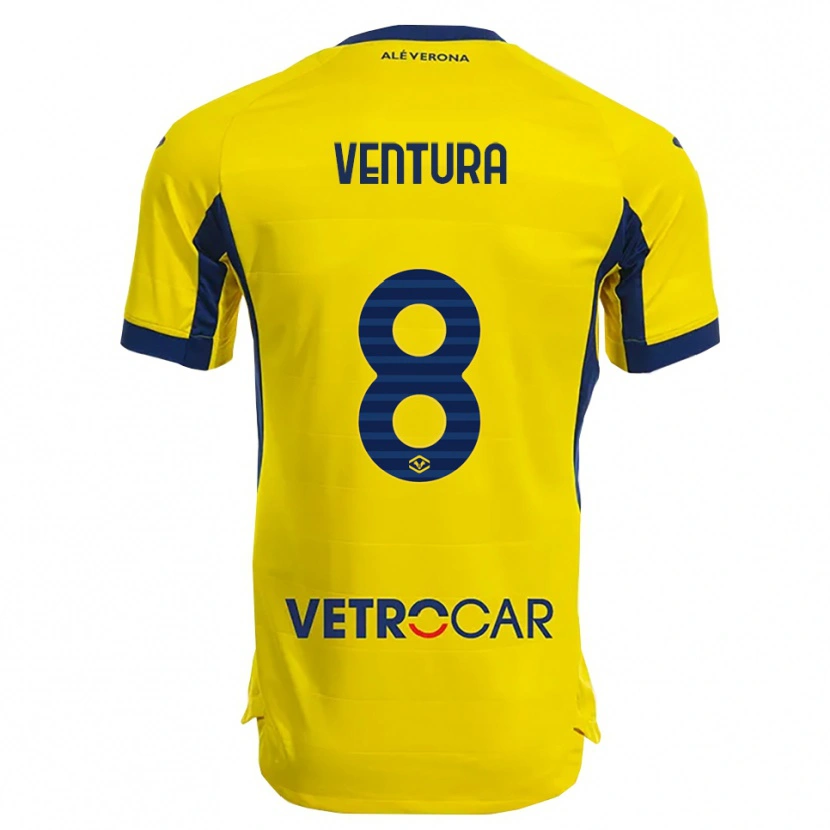 Danxen Män Ciro Ventura #8 Gul Marinblå Bortatröja Matchtröjor 2025/26 Tröjor T-Tröja