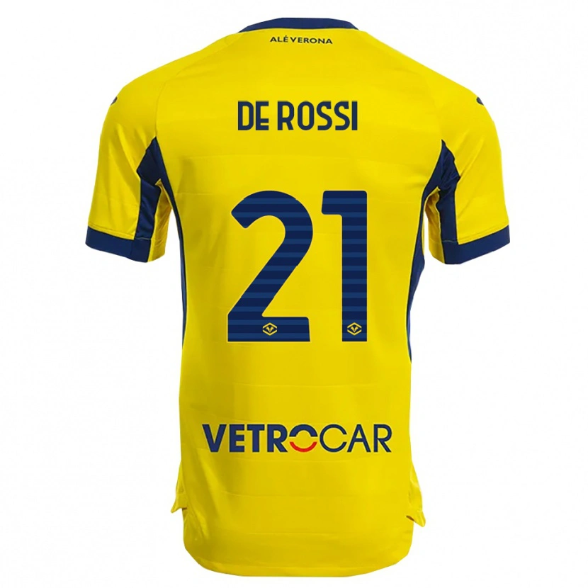 Danxen Män Michele De Rossi #21 Gul Marinblå Bortatröja Matchtröjor 2025/26 Tröjor T-Tröja