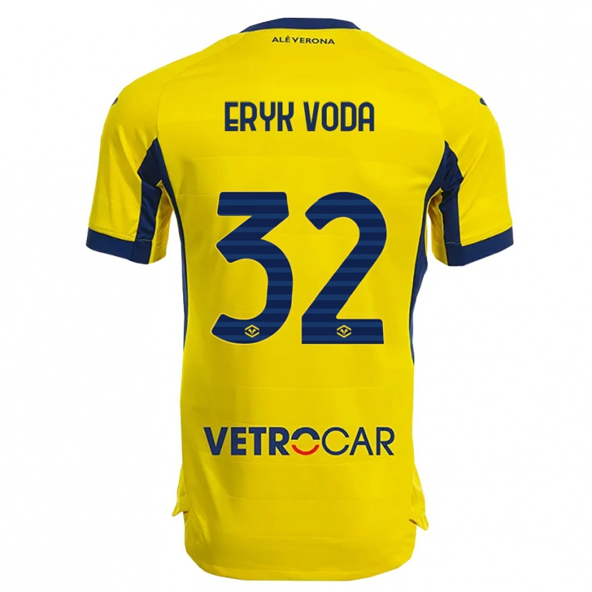 Danxen Män Eryk Vodă #32 Gul Marinblå Bortatröja Matchtröjor 2025/26 Tröjor T-Tröja