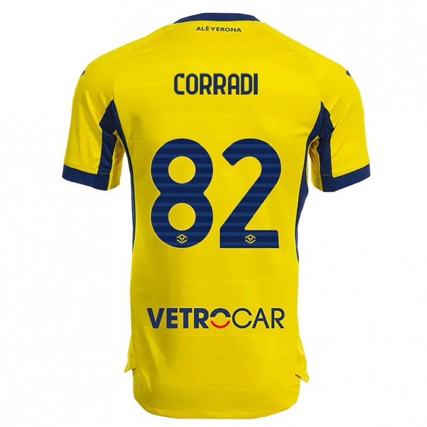 Danxen Män Christian Corradi #82 Gul Marinblå Bortatröja Matchtröjor 2025/26 Tröjor T-Tröja
