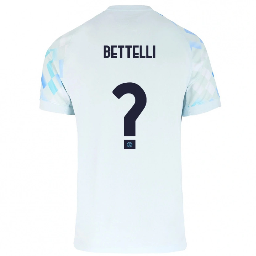 Danxen Män Luca Bettelli #0 Vit Blå Bortatröja Matchtröjor 2025/26 Tröjor T-Tröja