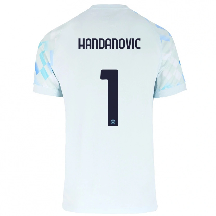 Danxen Män Samir Handanovic #1 Vit Blå Bortatröja Matchtröjor 2025/26 Tröjor T-Tröja