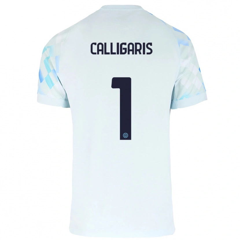 Danxen Män Alessandro Calligaris #1 Vit Blå Bortatröja Matchtröjor 2025/26 Tröjor T-Tröja