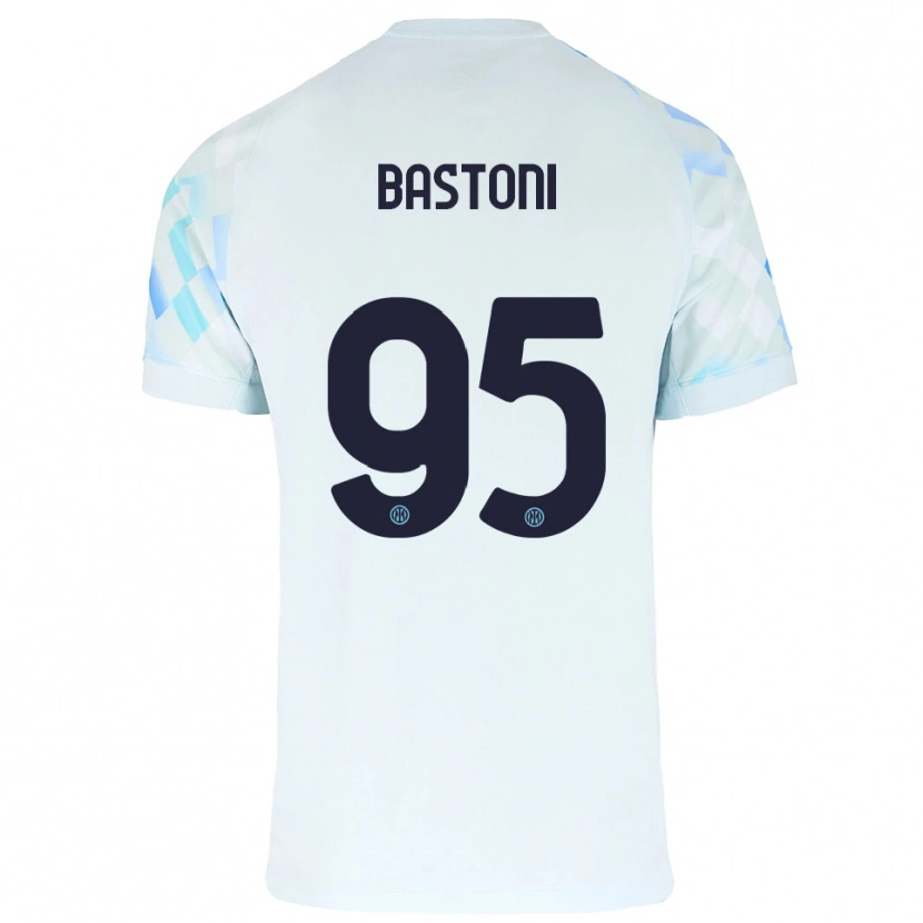 Danxen Män Alessandro Bastoni #95 Vit Blå Bortatröja Matchtröjor 2025/26 Tröjor T-Tröja