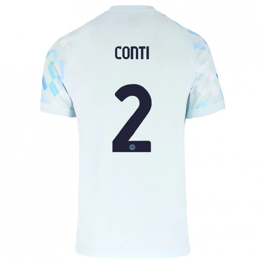 Danxen Män Arturo Conti #2 Vit Blå Bortatröja Matchtröjor 2025/26 Tröjor T-Tröja