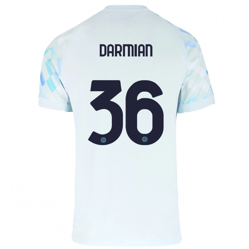 Danxen Män Matteo Darmian #36 Vit Blå Bortatröja Matchtröjor 2025/26 Tröjor T-Tröja