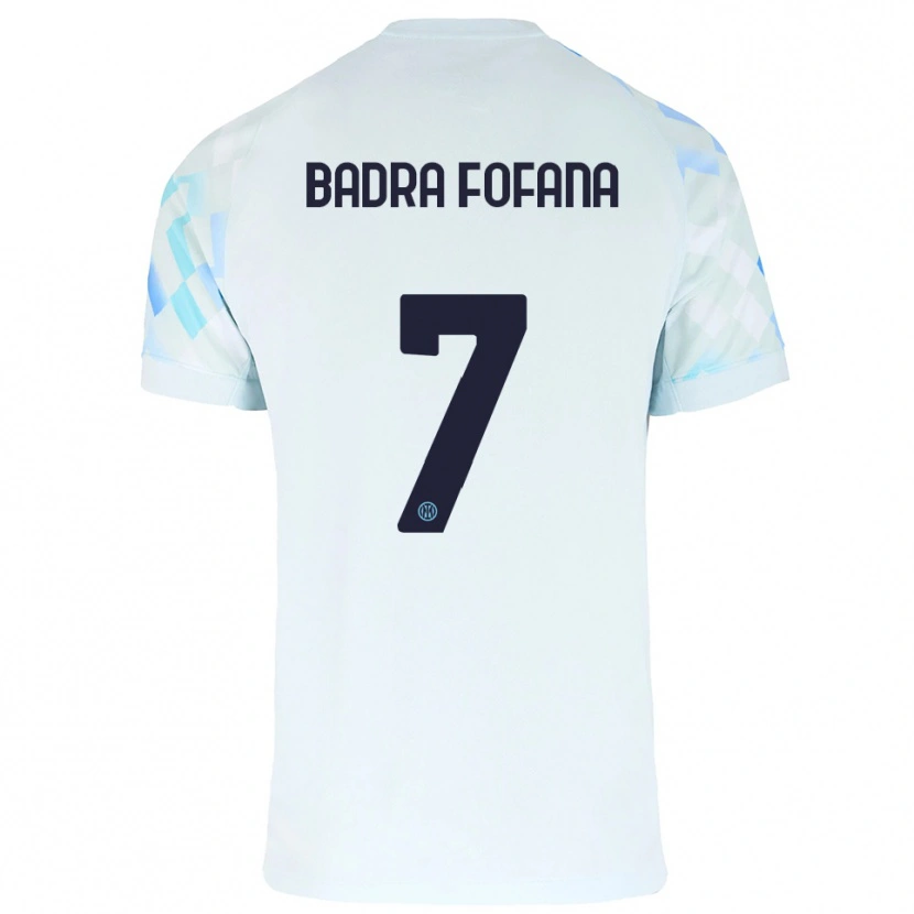 Danxen Män Aliou Badra Fofana #7 Vit Blå Bortatröja Matchtröjor 2025/26 Tröjor T-Tröja