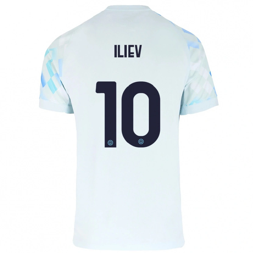Danxen Män Nikola Iliev #10 Vit Blå Bortatröja Matchtröjor 2025/26 Tröjor T-Tröja