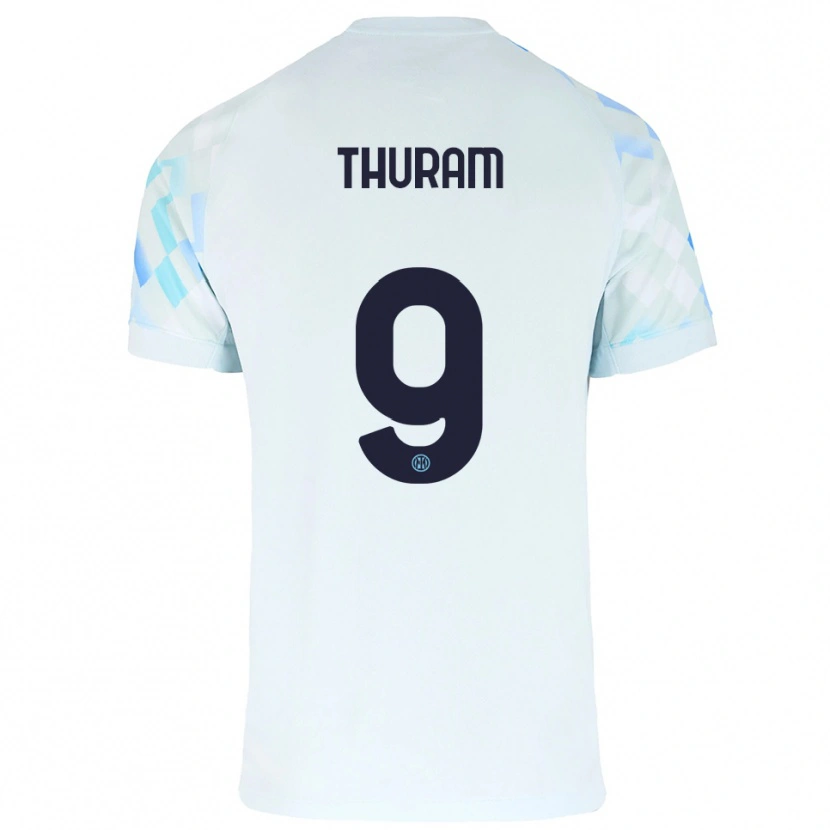 Danxen Män Marcus Thuram #9 Vit Blå Bortatröja Matchtröjor 2025/26 Tröjor T-Tröja