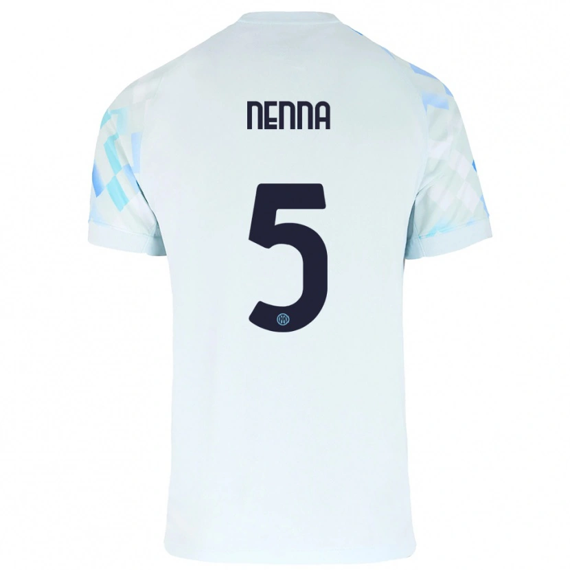 Danxen Män Alessandro Nenna #5 Vit Blå Bortatröja Matchtröjor 2025/26 Tröjor T-Tröja