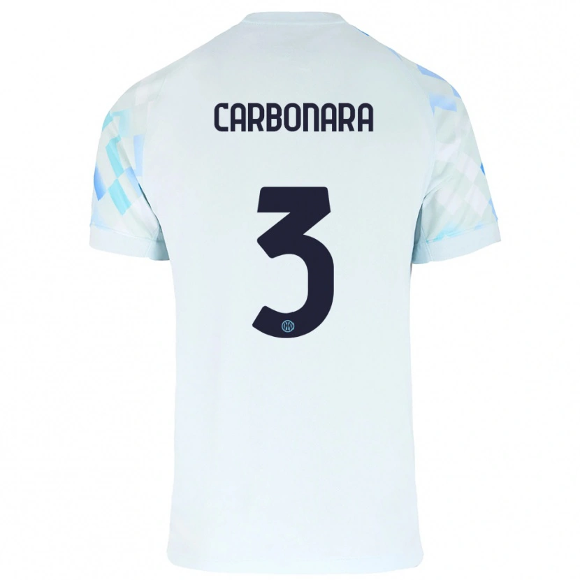 Danxen Män Matteo Carbonara #3 Vit Blå Bortatröja Matchtröjor 2025/26 Tröjor T-Tröja