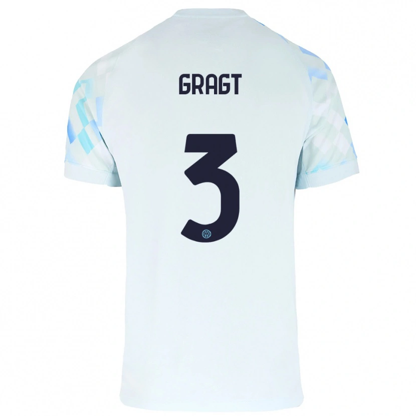 Danxen Män Stefanie Van Der Gragt #3 Vit Blå Bortatröja Matchtröjor 2025/26 Tröjor T-Tröja
