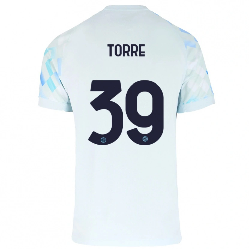 Danxen Män Pietro La Torre #39 Vit Blå Bortatröja Matchtröjor 2025/26 Tröjor T-Tröja