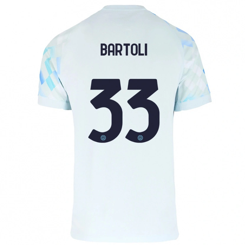 Danxen Män Elisa Bartoli #33 Vit Blå Bortatröja Matchtröjor 2025/26 Tröjor T-Tröja