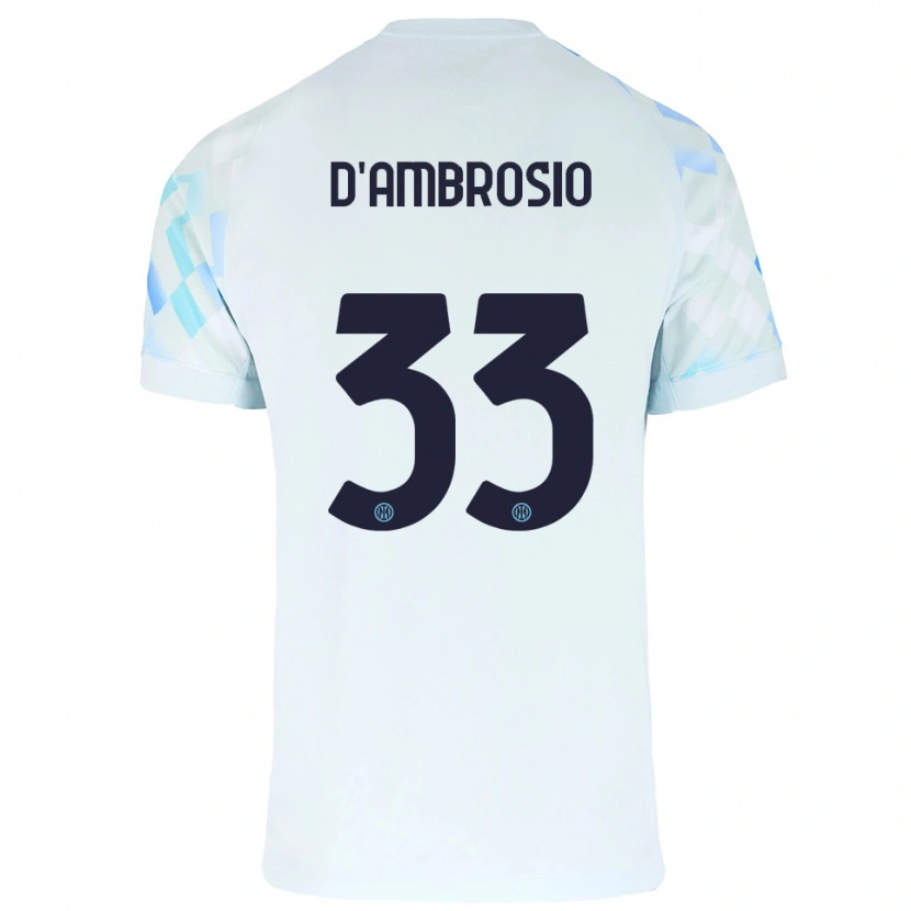 Danxen Män Danilo D'ambrosio #33 Vit Blå Bortatröja Matchtröjor 2025/26 Tröjor T-Tröja