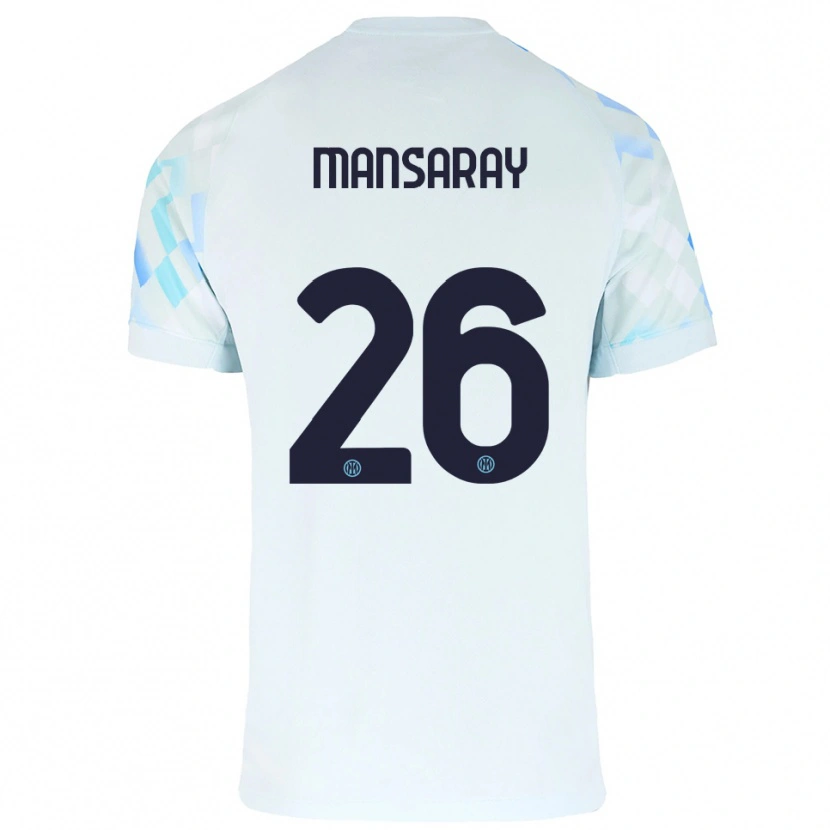 Danxen Män Jasmin Mansaray #26 Vit Blå Bortatröja Matchtröjor 2025/26 Tröjor T-Tröja