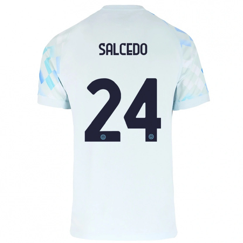 Danxen Män Eddie Salcedo #24 Vit Blå Bortatröja Matchtröjor 2025/26 Tröjor T-Tröja