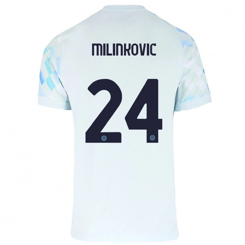 Danxen Män Marija Milinković #24 Vit Blå Bortatröja Matchtröjor 2025/26 Tröjor T-Tröja