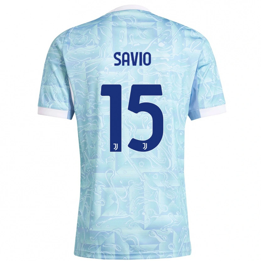 Danxen Män Federico Savio #15 Himmelsblå Gul Bortatröja Matchtröjor 2025/26 Tröjor T-Tröja