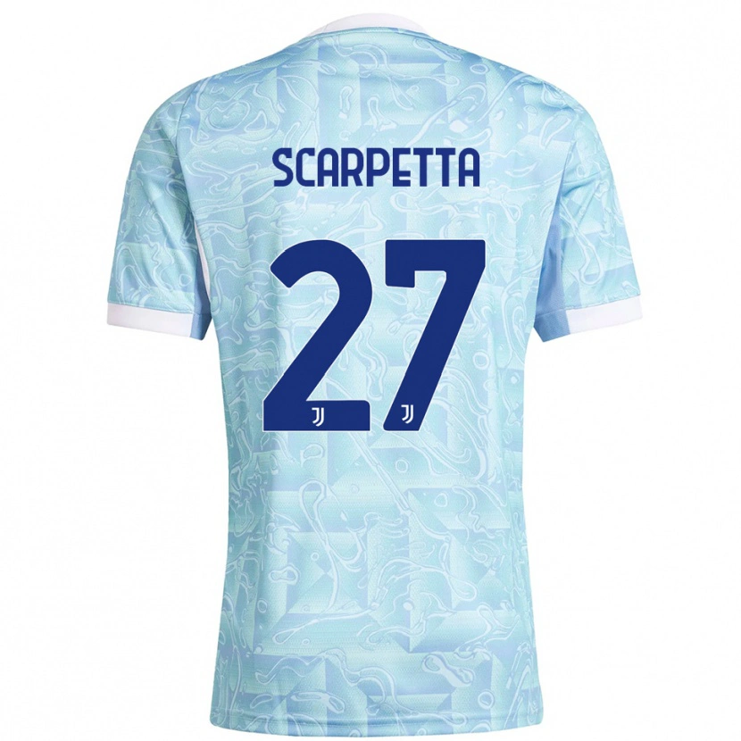 Danxen Män Jacopo Scarpetta #27 Himmelsblå Gul Bortatröja Matchtröjor 2025/26 Tröjor T-Tröja