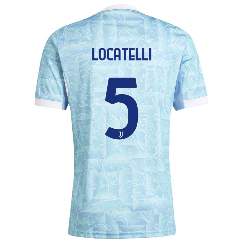 Danxen Män Manuel Locatelli #5 Himmelsblå Gul Bortatröja Matchtröjor 2025/26 Tröjor T-Tröja