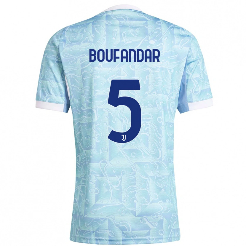 Danxen Män Adam Boufandar #5 Himmelsblå Gul Bortatröja Matchtröjor 2025/26 Tröjor T-Tröja