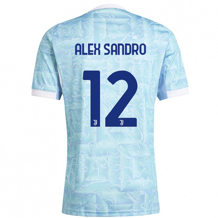 Danxen Män Alex Sandro #12 Himmelsblå Gul Bortatröja Matchtröjor 2025/26 Tröjor T-Tröja