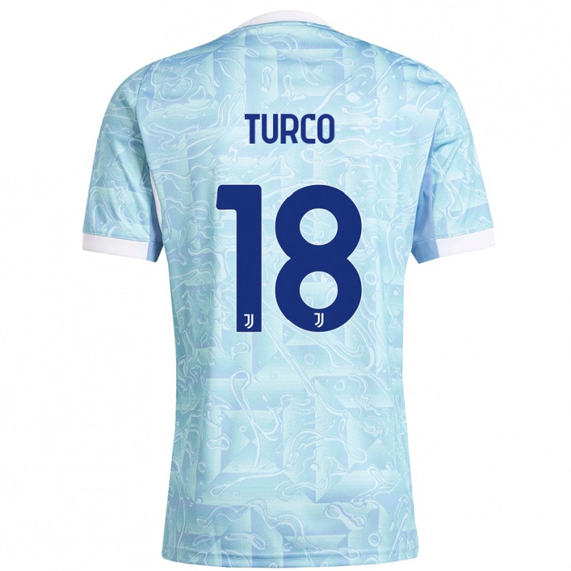 Danxen Män Nicolo Turco #18 Himmelsblå Gul Bortatröja Matchtröjor 2025/26 Tröjor T-Tröja