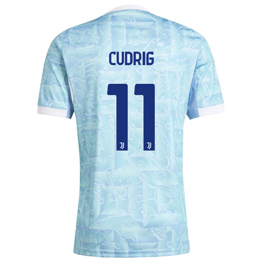 Danxen Män Nicolò Cudrig #11 Himmelsblå Gul Bortatröja Matchtröjor 2025/26 Tröjor T-Tröja