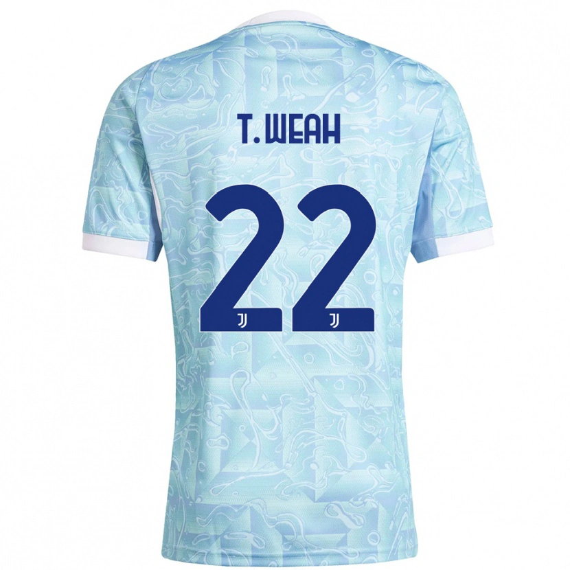 Danxen Män Timothy Weah #22 Himmelsblå Gul Bortatröja Matchtröjor 2025/26 Tröjor T-Tröja