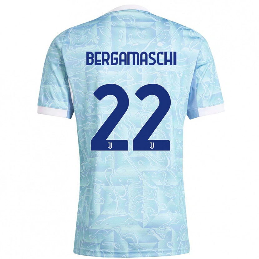 Danxen Män Valentina Bergamaschi #22 Himmelsblå Gul Bortatröja Matchtröjor 2025/26 Tröjor T-Tröja