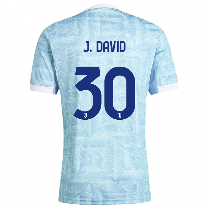 Danxen Män Jonathan David #30 Himmelsblå Gul Bortatröja Matchtröjor 2025/26 Tröjor T-Tröja