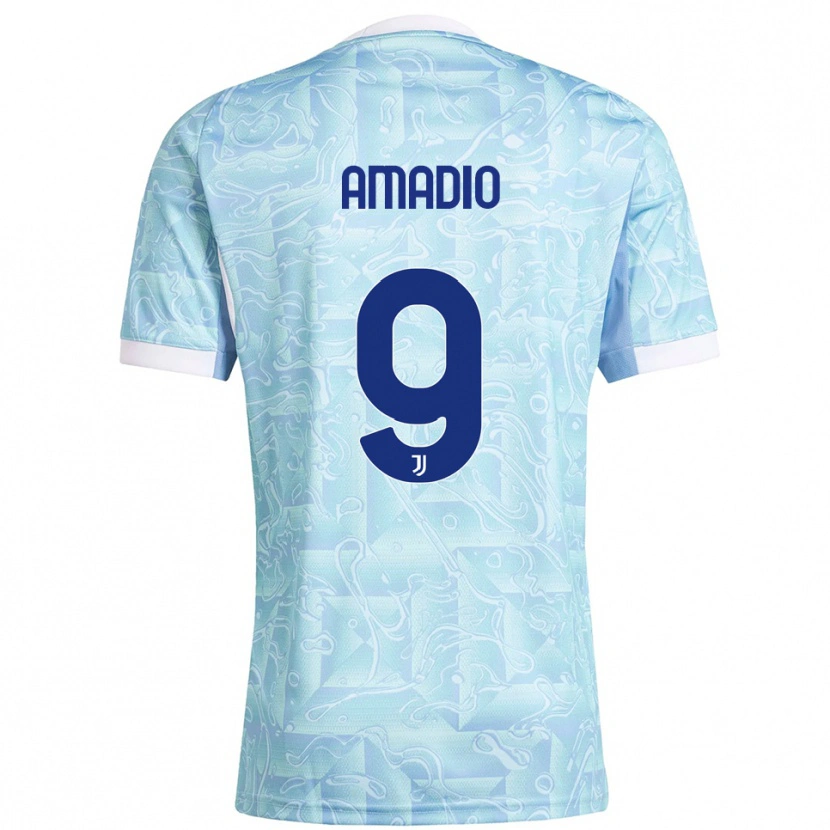 Danxen Män Alex Amadio #9 Himmelsblå Gul Bortatröja Matchtröjor 2025/26 Tröjor T-Tröja