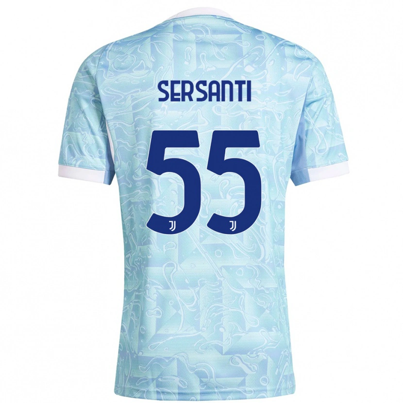 Danxen Män Alessandro Sersanti #55 Himmelsblå Gul Bortatröja Matchtröjor 2025/26 Tröjor T-Tröja