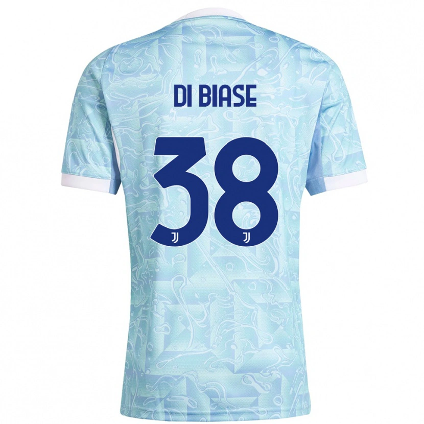Danxen Män Gianmarco Di Biase #38 Himmelsblå Gul Bortatröja Matchtröjor 2025/26 Tröjor T-Tröja