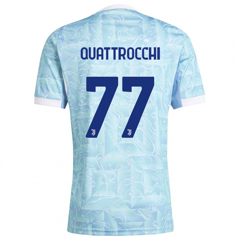 Danxen Män Juan Ignacio Quattrocchi #77 Himmelsblå Gul Bortatröja Matchtröjor 2025/26 Tröjor T-Tröja