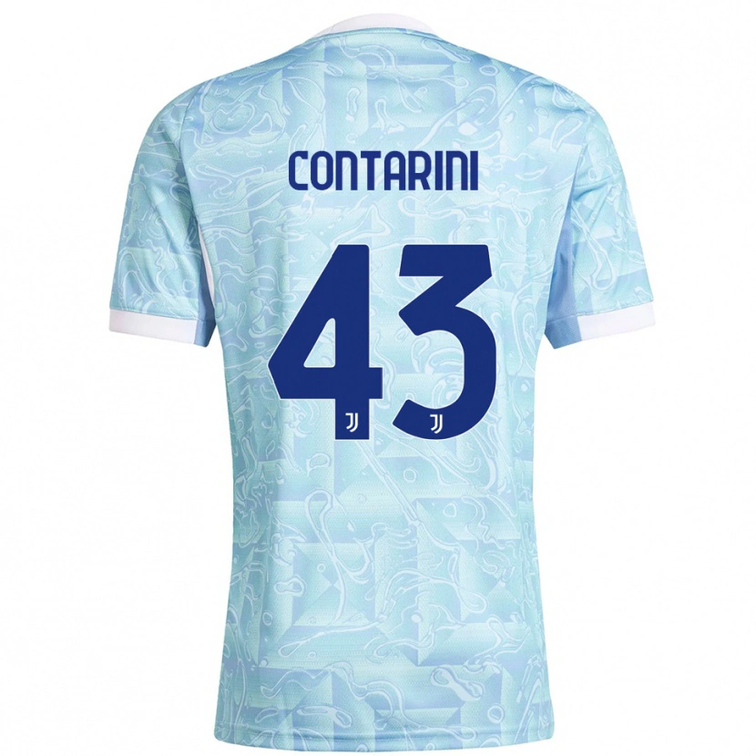 Danxen Män Jacopo Contarini #43 Himmelsblå Gul Bortatröja Matchtröjor 2025/26 Tröjor T-Tröja