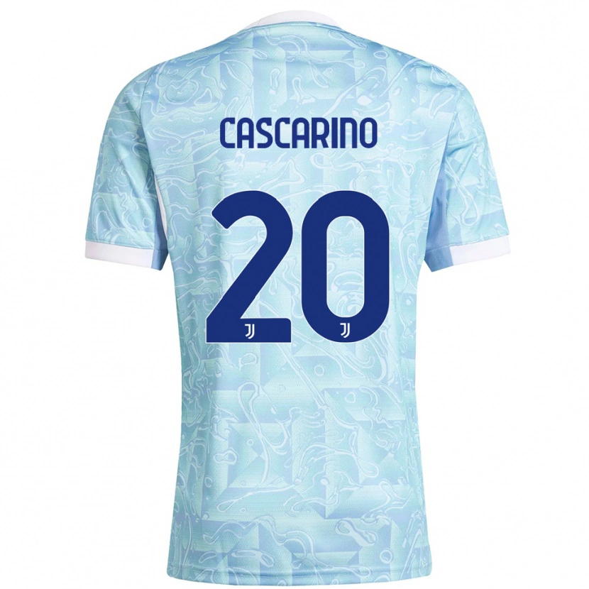 Danxen Män Estelle Cascarino #20 Himmelsblå Gul Bortatröja Matchtröjor 2025/26 Tröjor T-Tröja