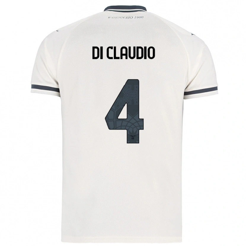 Danxen Män Federico Di Claudio #4 Vit Marinblå Bortatröja Matchtröjor 2025/26 Tröjor T-Tröja