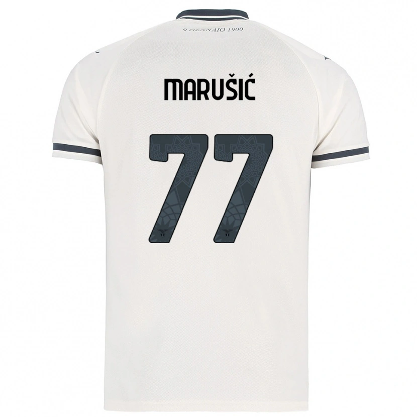 Danxen Män Adam Marusic #77 Vit Marinblå Bortatröja Matchtröjor 2025/26 Tröjor T-Tröja