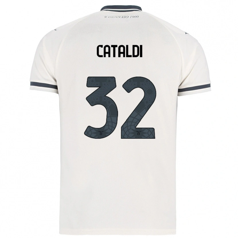 Danxen Män Danilo Cataldi #32 Vit Marinblå Bortatröja Matchtröjor 2025/26 Tröjor T-Tröja
