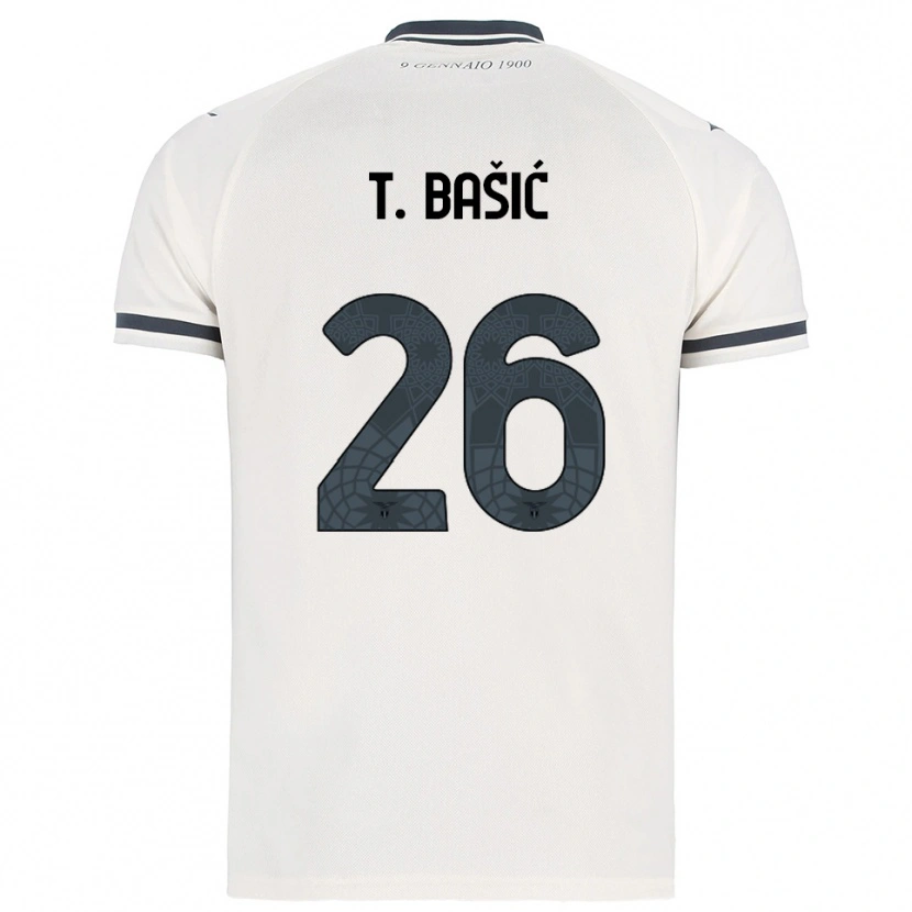 Danxen Män Toma Bašić #26 Vit Marinblå Bortatröja Matchtröjor 2025/26 Tröjor T-Tröja