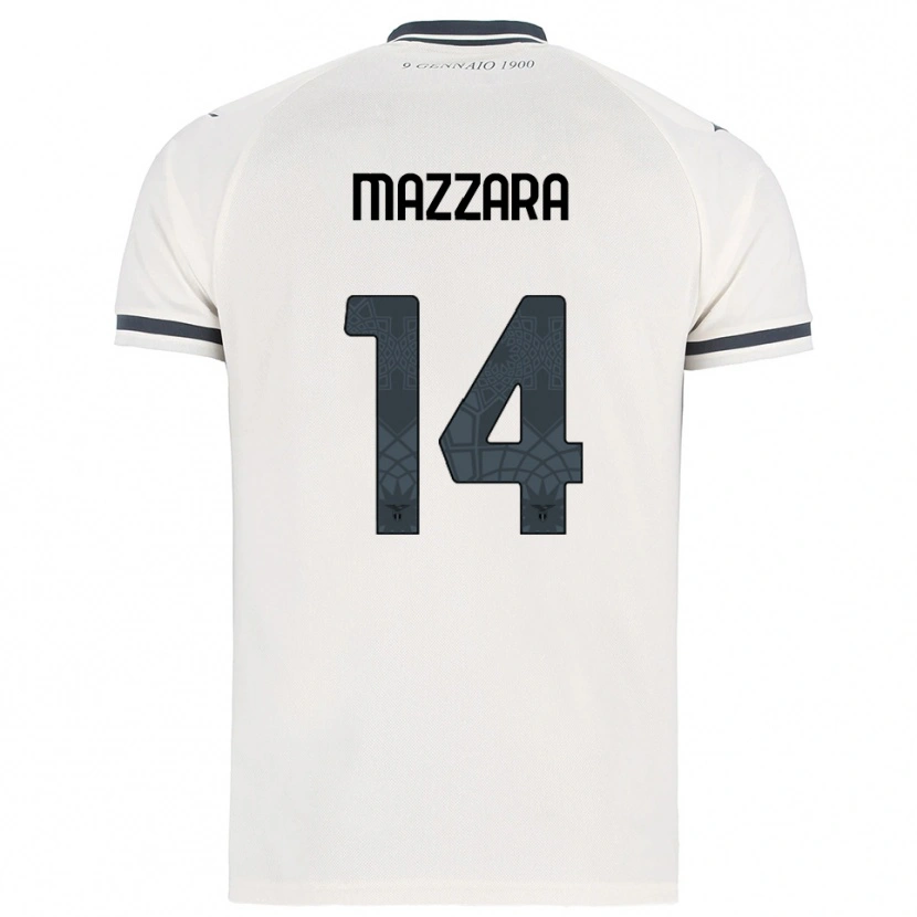 Danxen Män Matteo Mazzara #14 Vit Marinblå Bortatröja Matchtröjor 2025/26 Tröjor T-Tröja