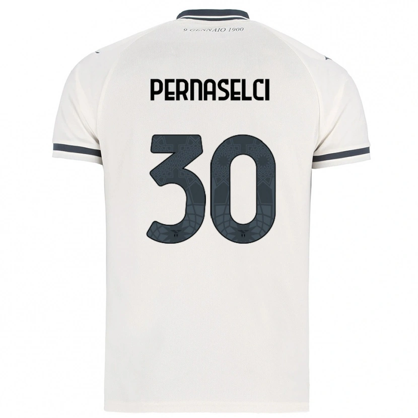 Danxen Män Leonardo Pernaselci #30 Vit Marinblå Bortatröja Matchtröjor 2025/26 Tröjor T-Tröja
