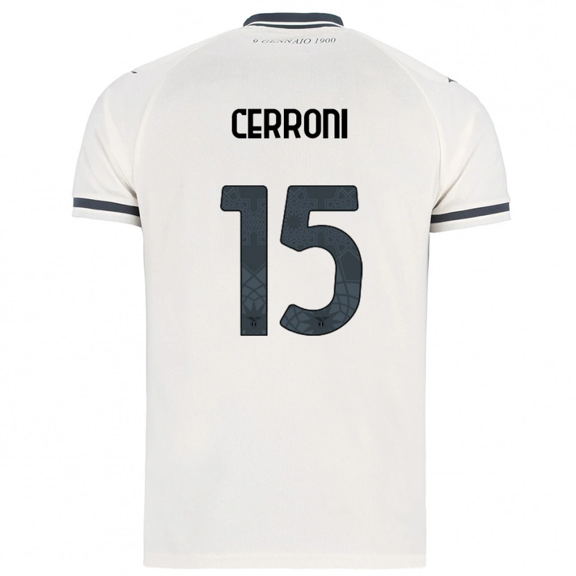 Danxen Män Leonardo Cerroni #15 Vit Marinblå Bortatröja Matchtröjor 2025/26 Tröjor T-Tröja