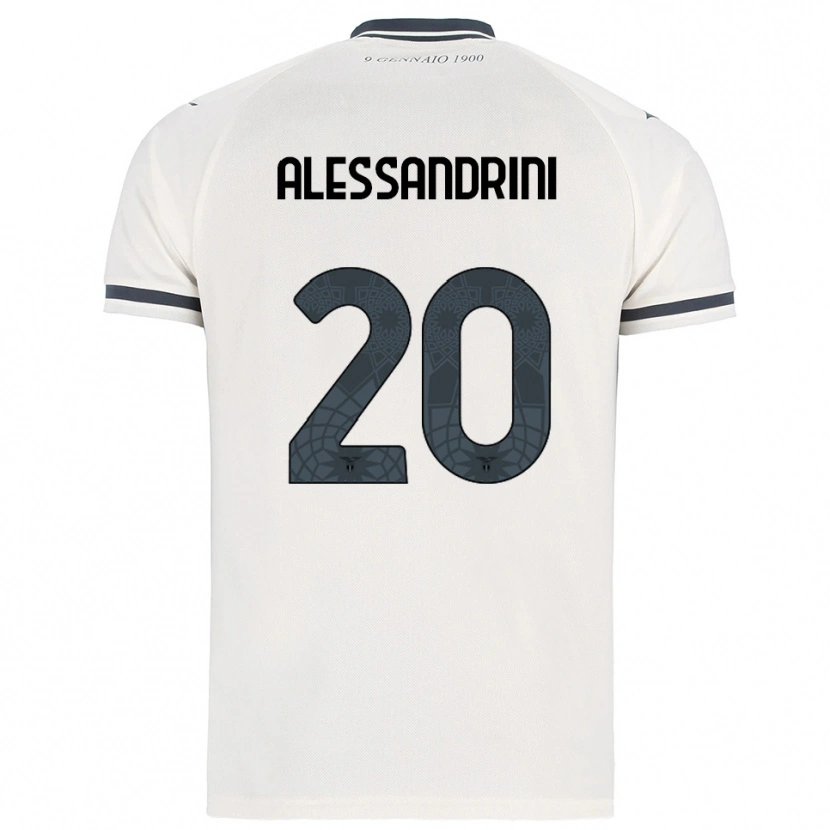 Danxen Män Fabrizio Alessandrini #20 Vit Marinblå Bortatröja Matchtröjor 2025/26 Tröjor T-Tröja
