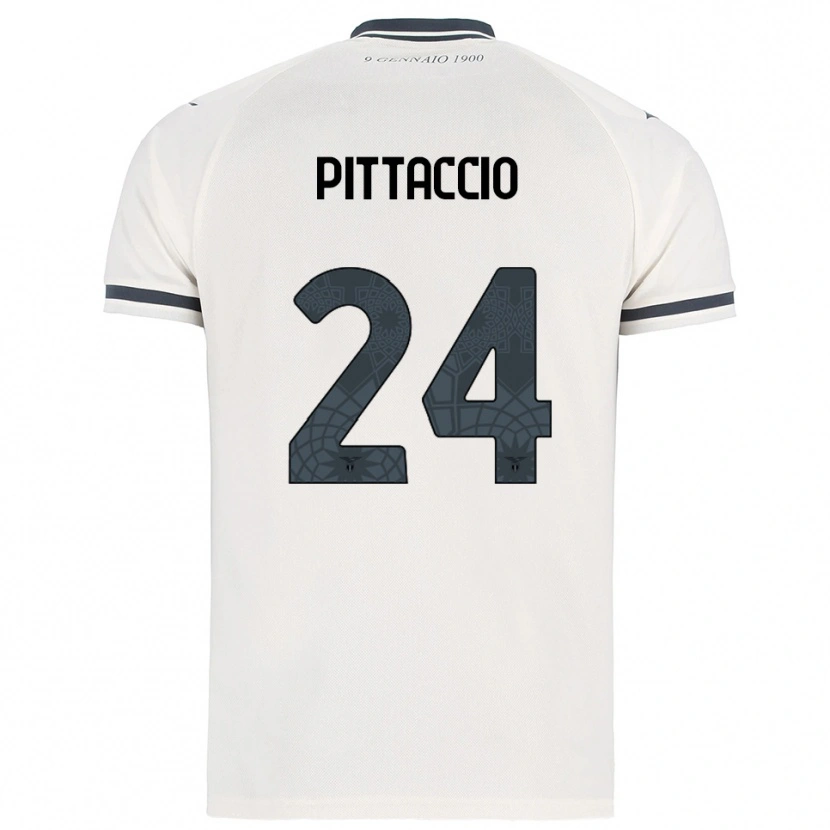 Danxen Män Francesca Pittaccio #24 Vit Marinblå Bortatröja Matchtröjor 2025/26 Tröjor T-Tröja